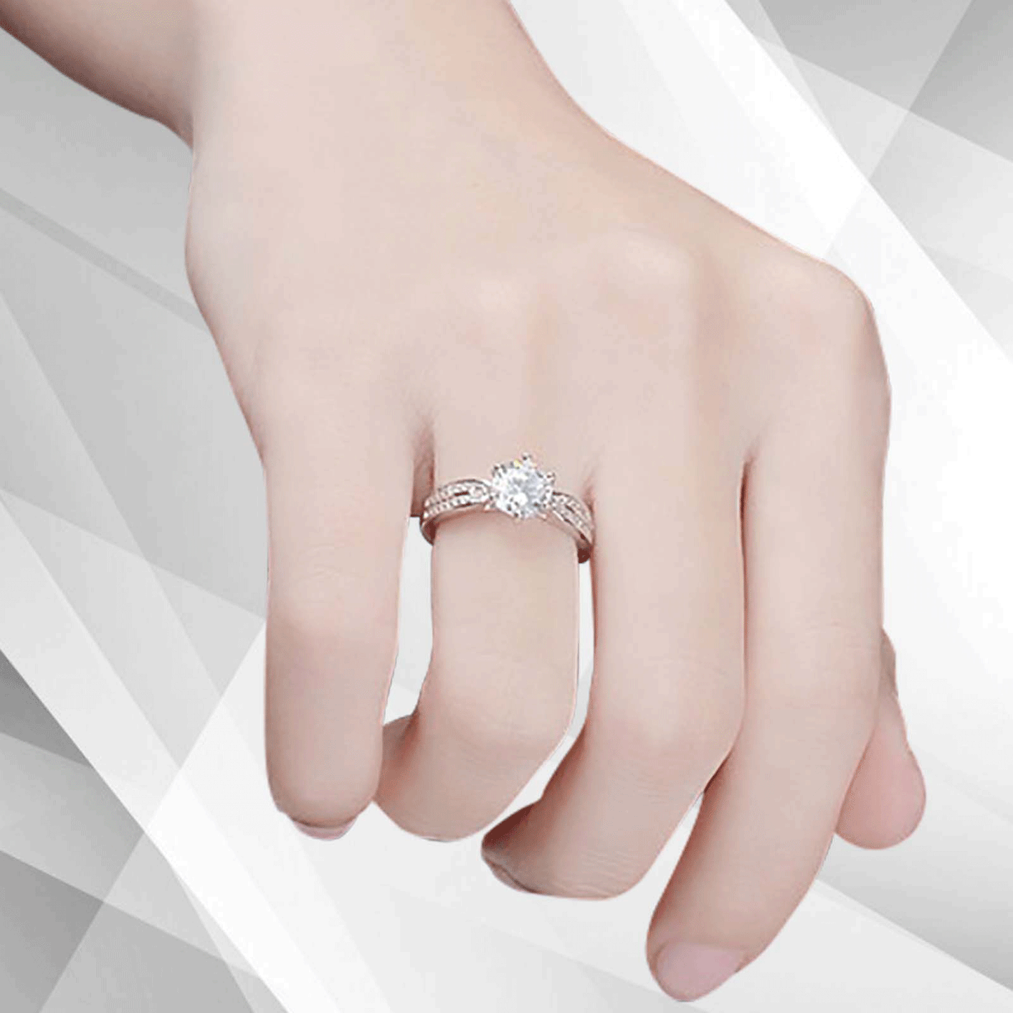 2.88Ct Round-Cut CZ Diamond Solitaire Bridal Engagement Ring 18K White